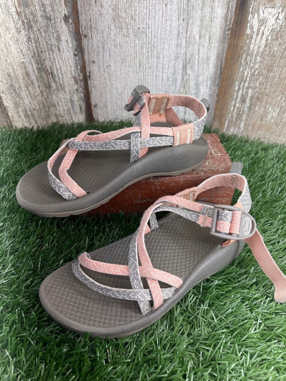 Chaco ZX/1 Ecotread Outdoor Kids Sandals Pink Gray Girls 13